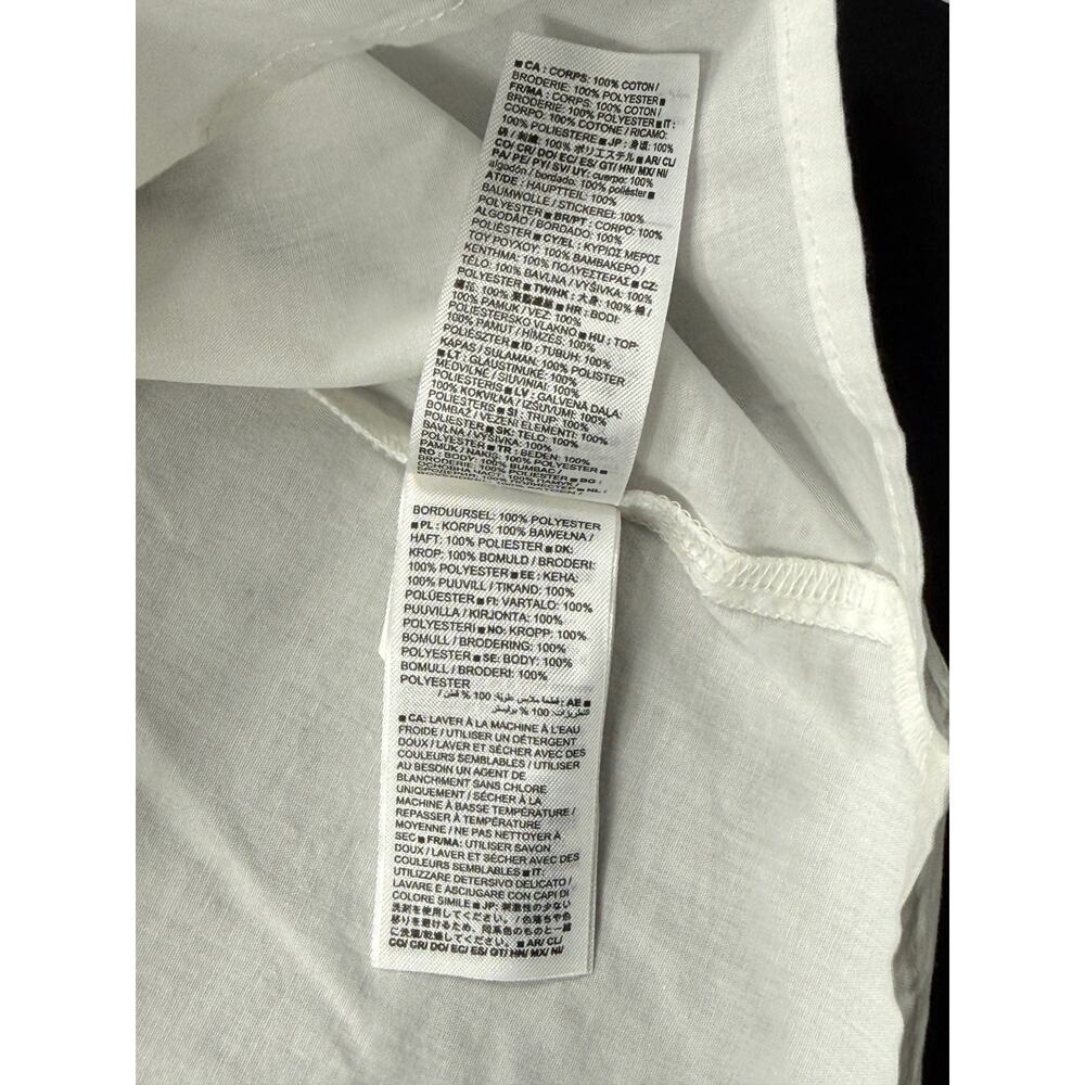 NWT Gap white Relaxed Poplin Flutter Sleeve Top Sz XXL v-neckline ruffle trim - Picture 10 of 10